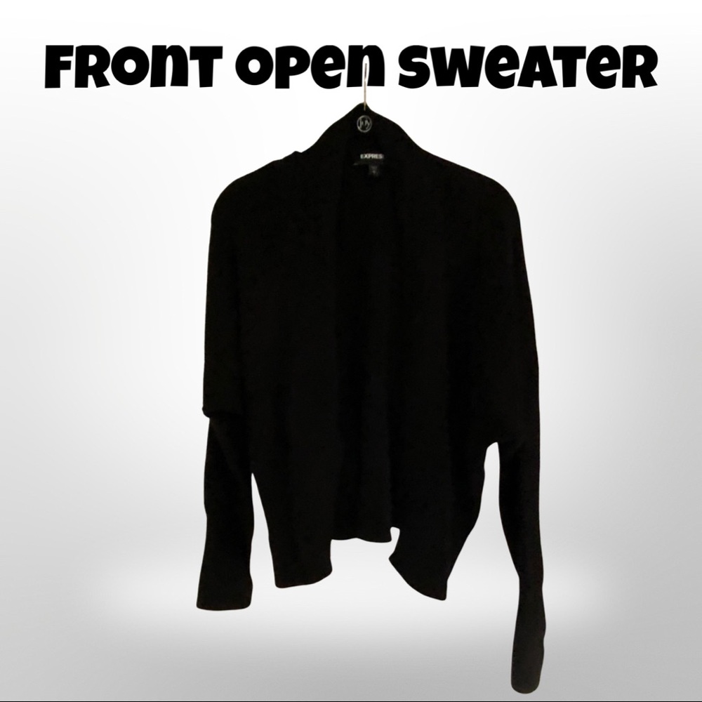 Open front black sweater size small Express
